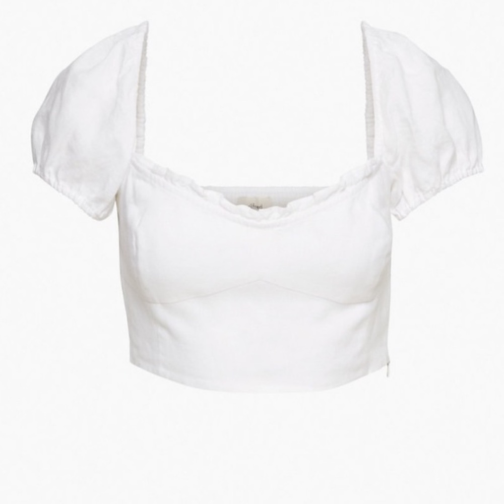 Aritzia Wilfred Wander Linen Crop Blouse